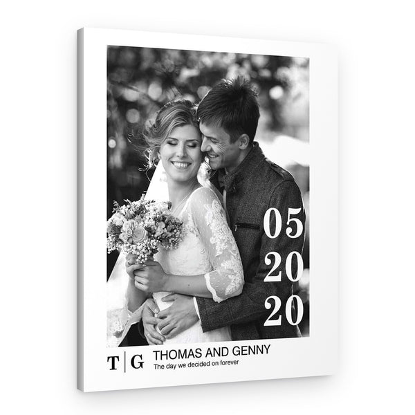 The Day We Decided On Forever Black And White Photo Canvas Print