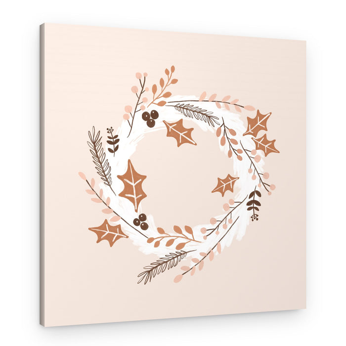 Cozy Holiday Wreath – Canvas Print
