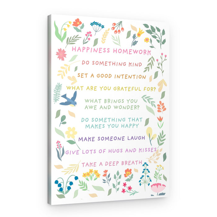 Floral Happiness Homework – Canvas Print