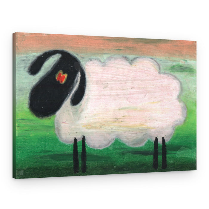 Whimsical Black Sheep – Canvas Print