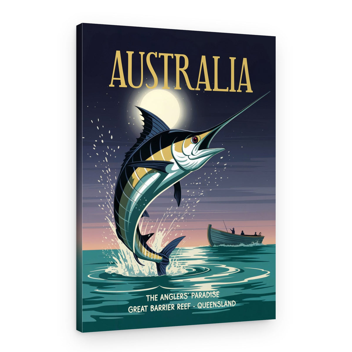 Leaping Marlin Australia Night – Canvas Print