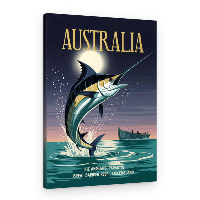 Leaping Marlin Australia Night – Canvas Print