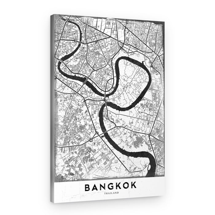 Bangkok Chao Phraya Map – Canvas Print