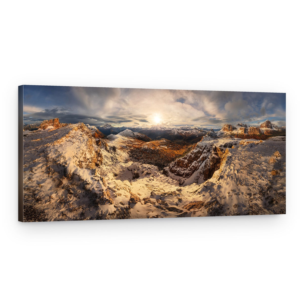 Golden Dolomites Panorama – Canvas Print
