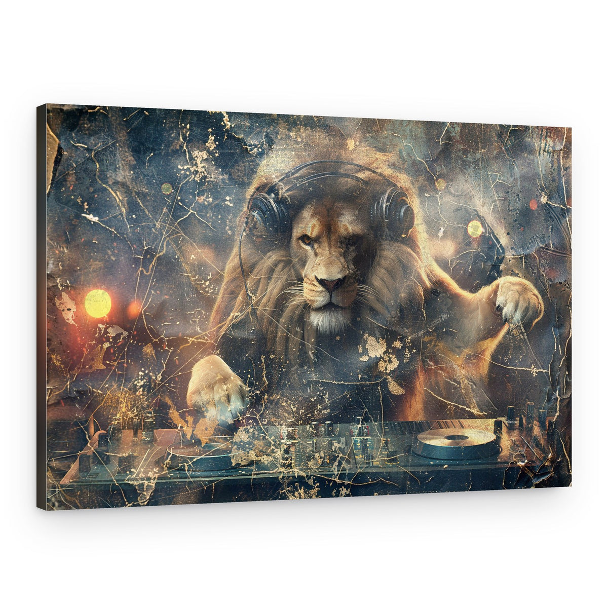 Cool Lion DJ – Canvas Print