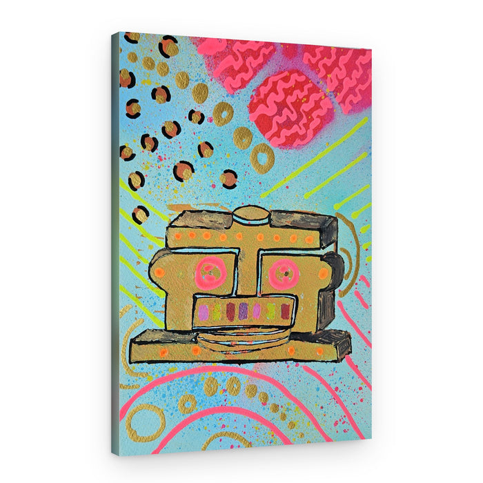 Pop Art Golden Face – Canvas Print