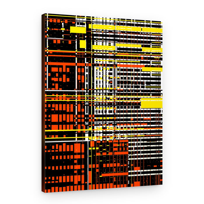 Fragmented Digital Grid – Canvas Print