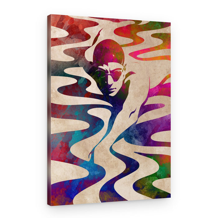 Colorful Swimmer – Canvas Print