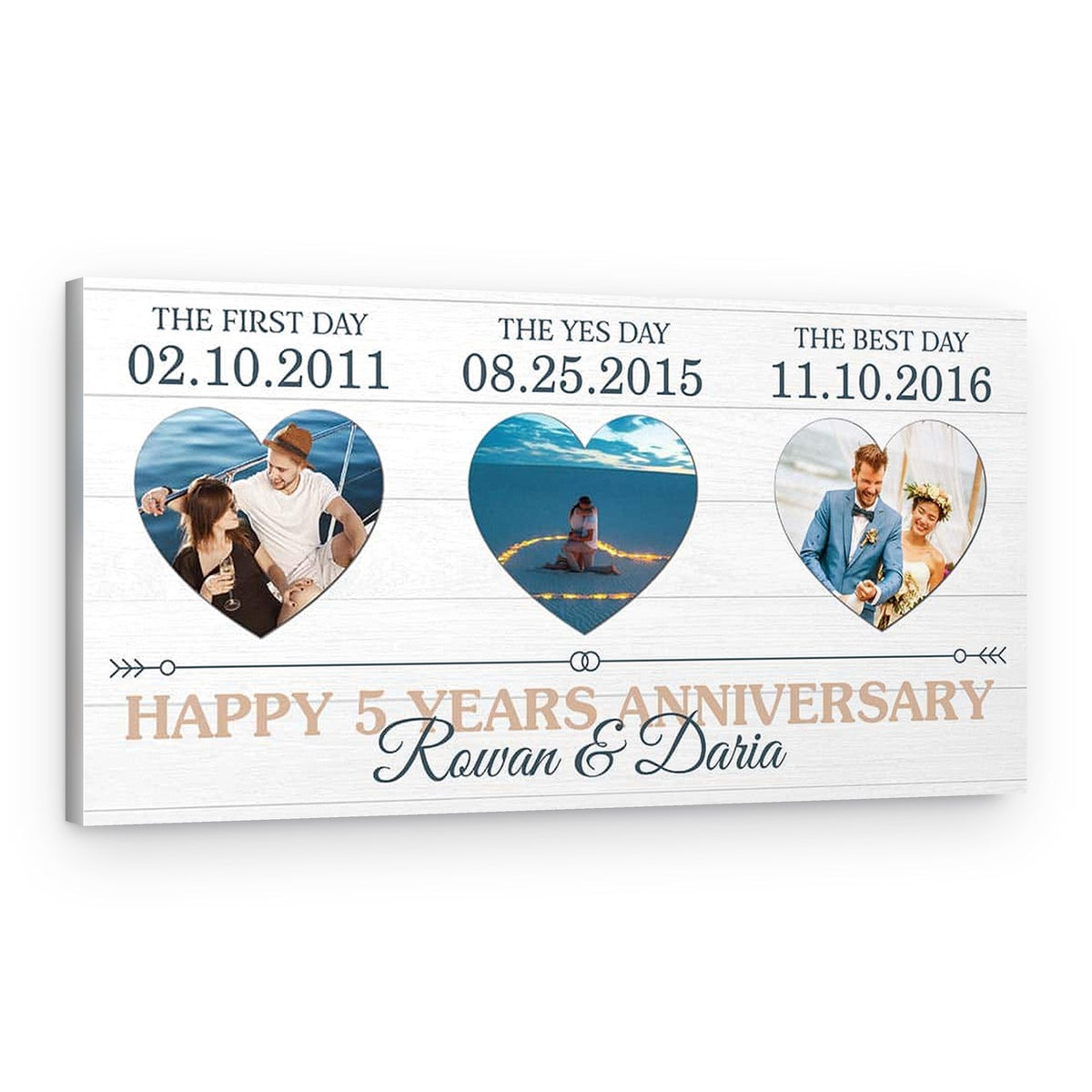 First Day, Yes Day, Best Day 5 Years Photo Custom Canvas Print – Canvas Print – Landscape
