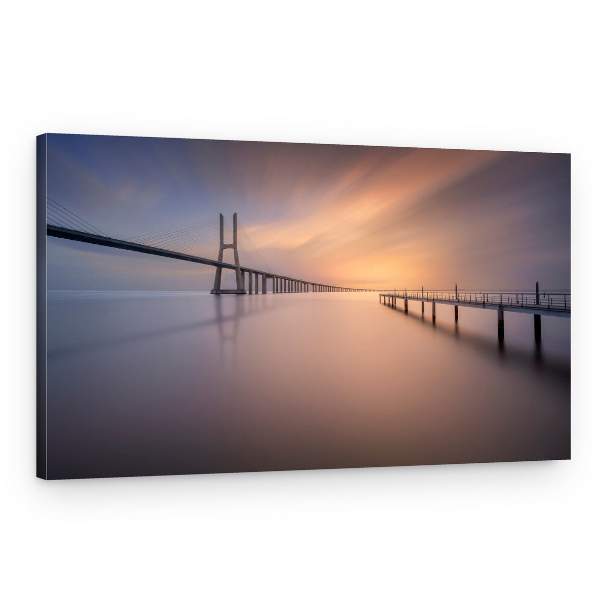 Long Bridge Sunset Reflection – Canvas Print