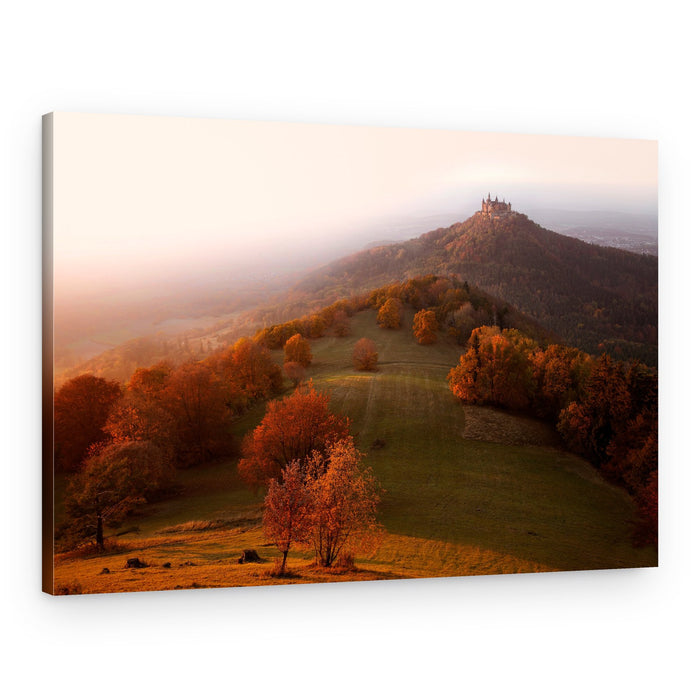 Misty Autumn Castle – Canvas Print