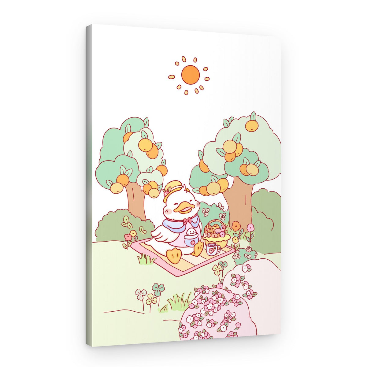 Cute Duck Summer Picnic – Canvas Print