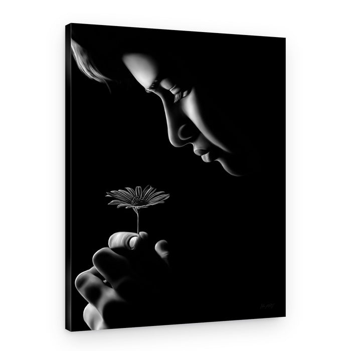 Gentle Flower Gaze – Canvas Print