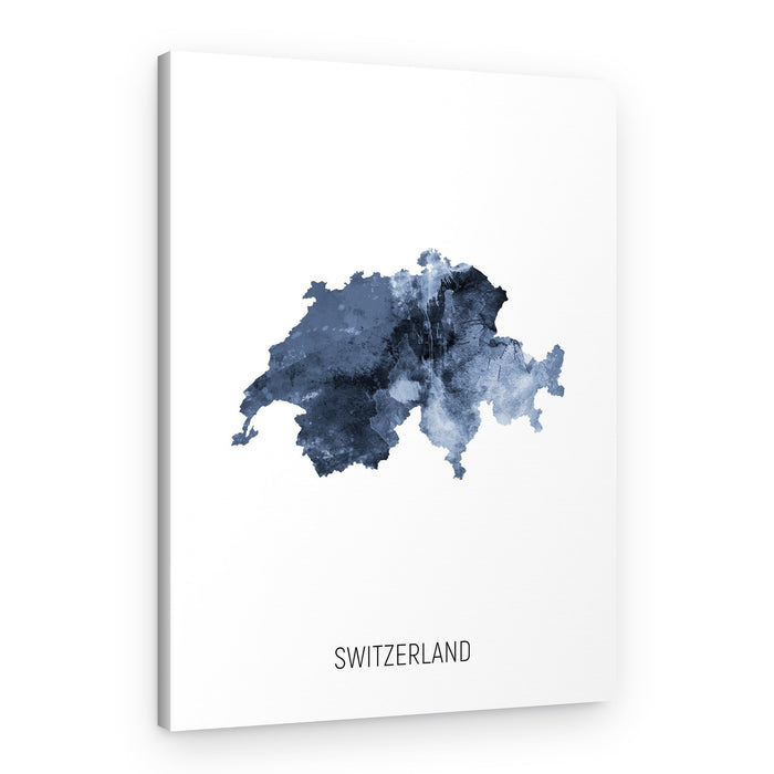 Switzerland Watercolor Map – Canvas Print