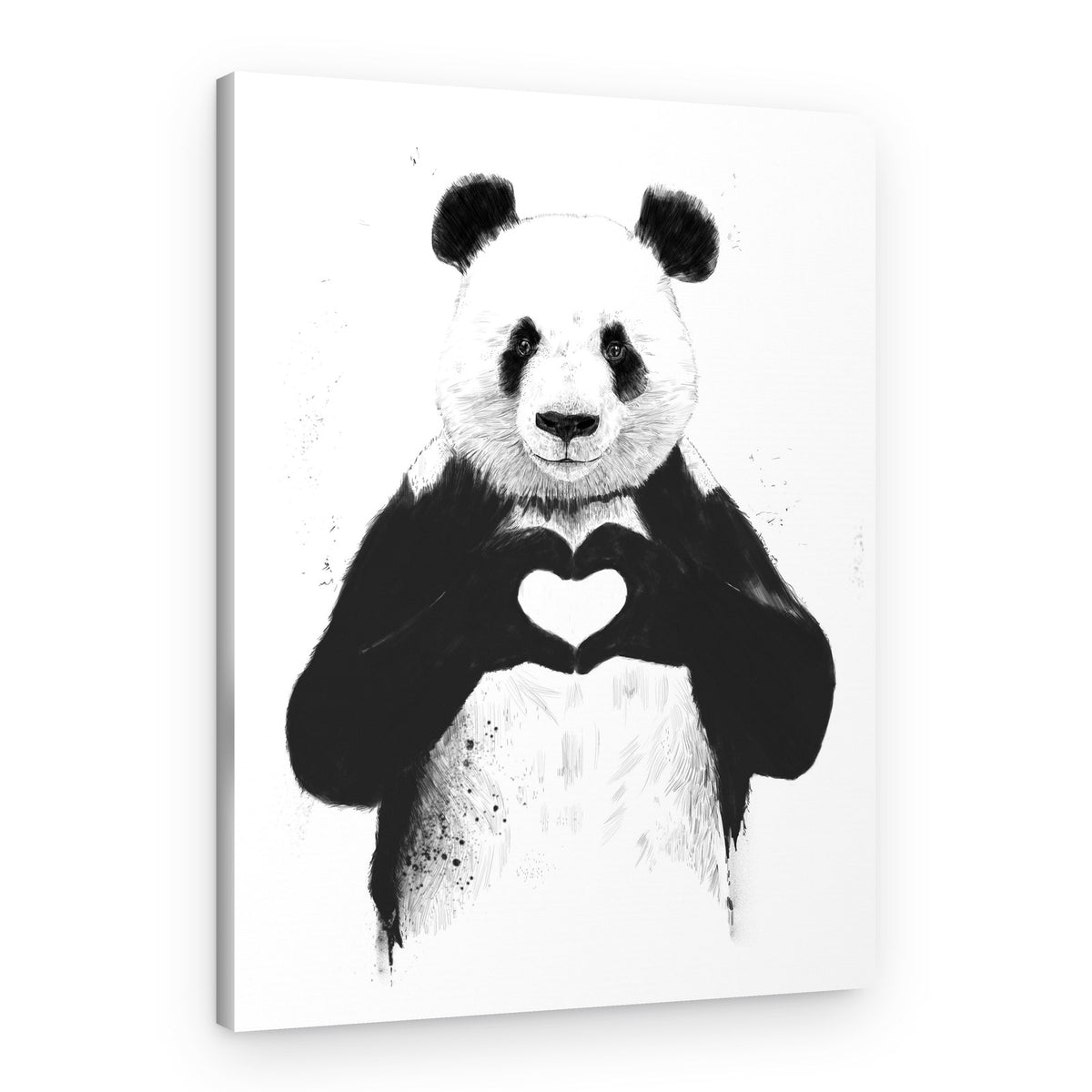 Panda Heart Hands – Canvas Print