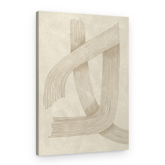 Flowing Beige Lines – Canvas Print