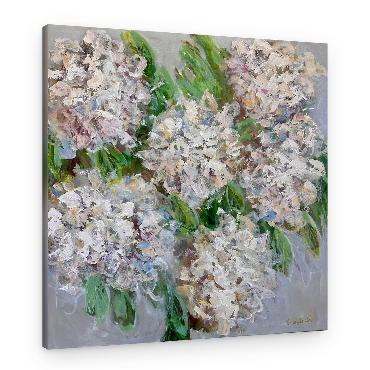 Textured White Flowers – Canvas Print