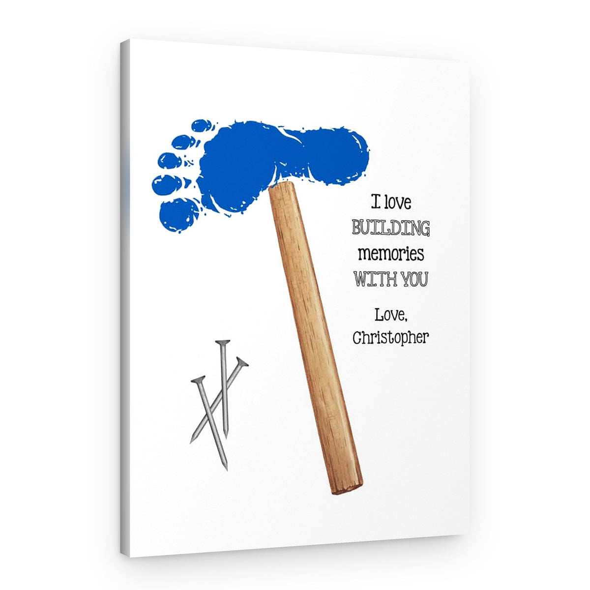 I Love Building Memories With You Footprint Canvas Print – Canvas Print