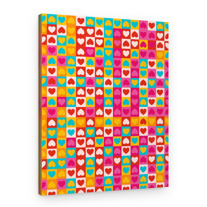 Colorful Heart Grid – Canvas Print