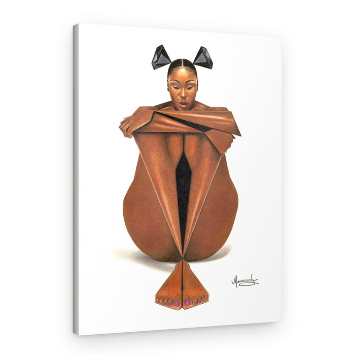 Thoughtful Folded Woman – Canvas Print