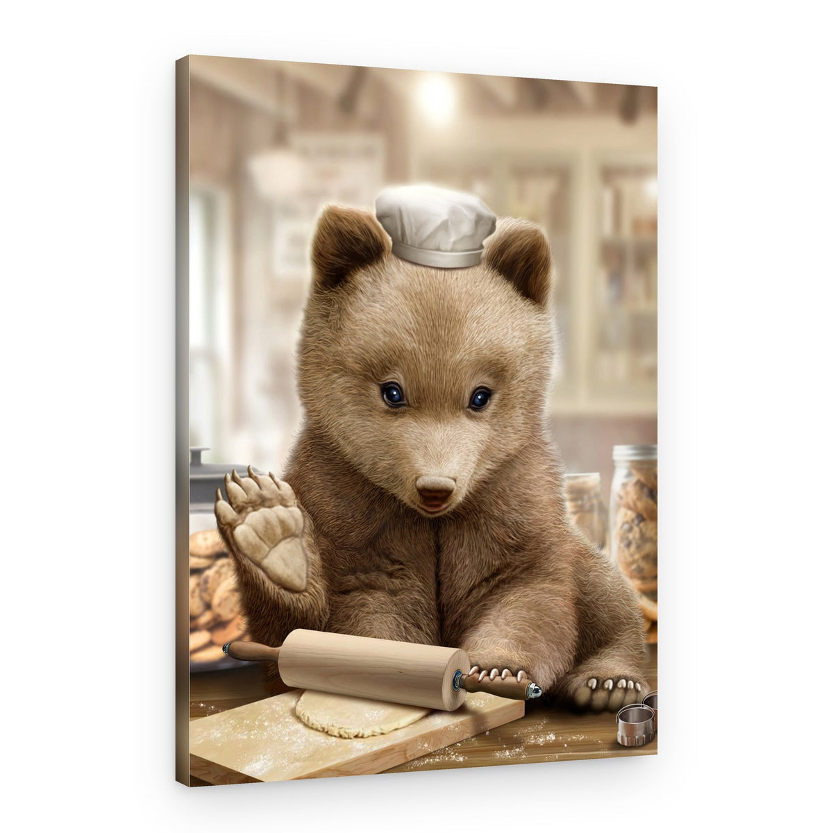 Sweet Bear Baker – Canvas Print