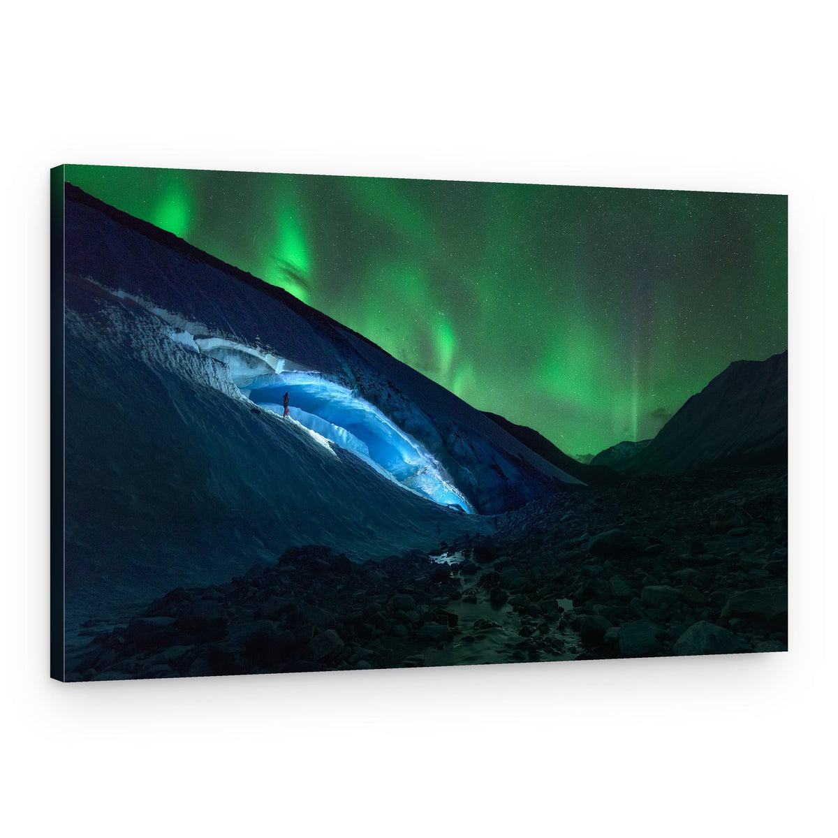 Northern Lights Ice Cave – Canvas Print