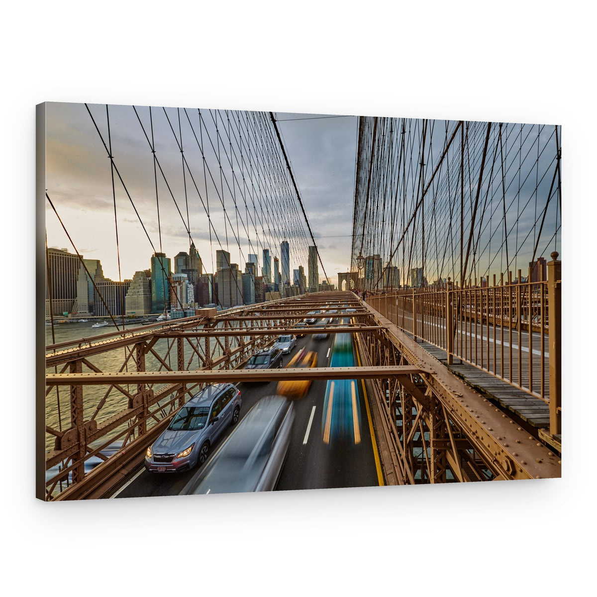 Brooklyn Bridge Evening Commute – Canvas Print