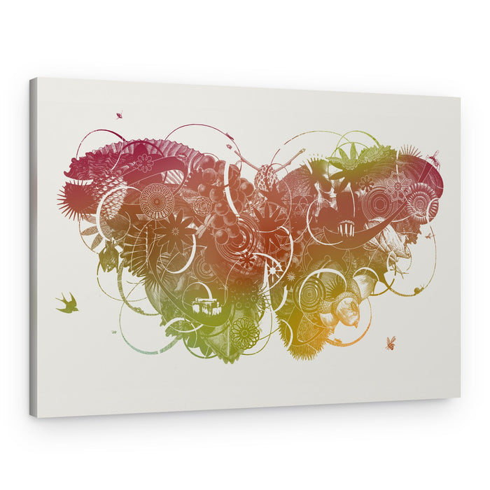 Vibrant Botanical Collage – Canvas Print
