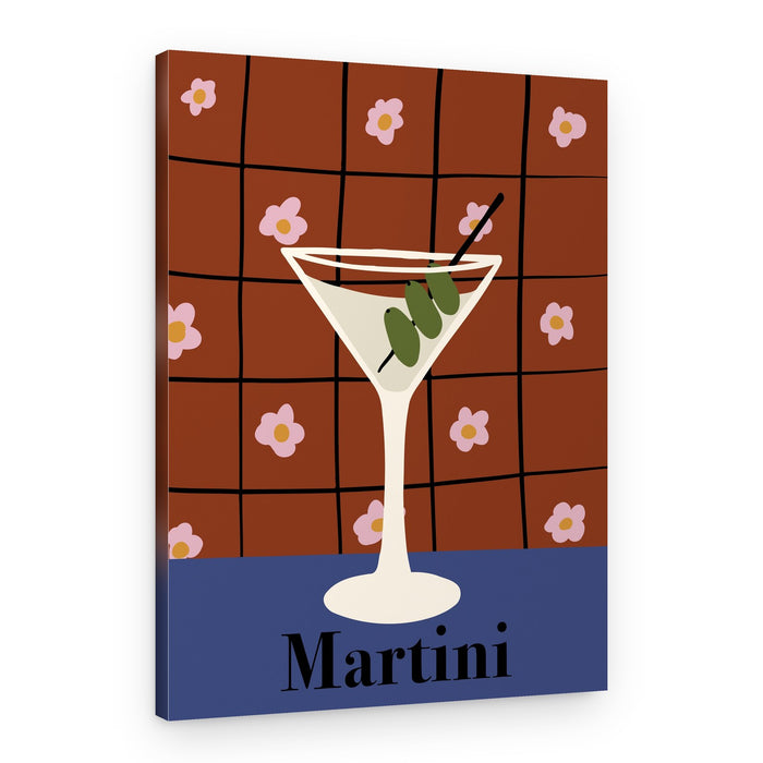 Retro Olive Martini – Canvas Print