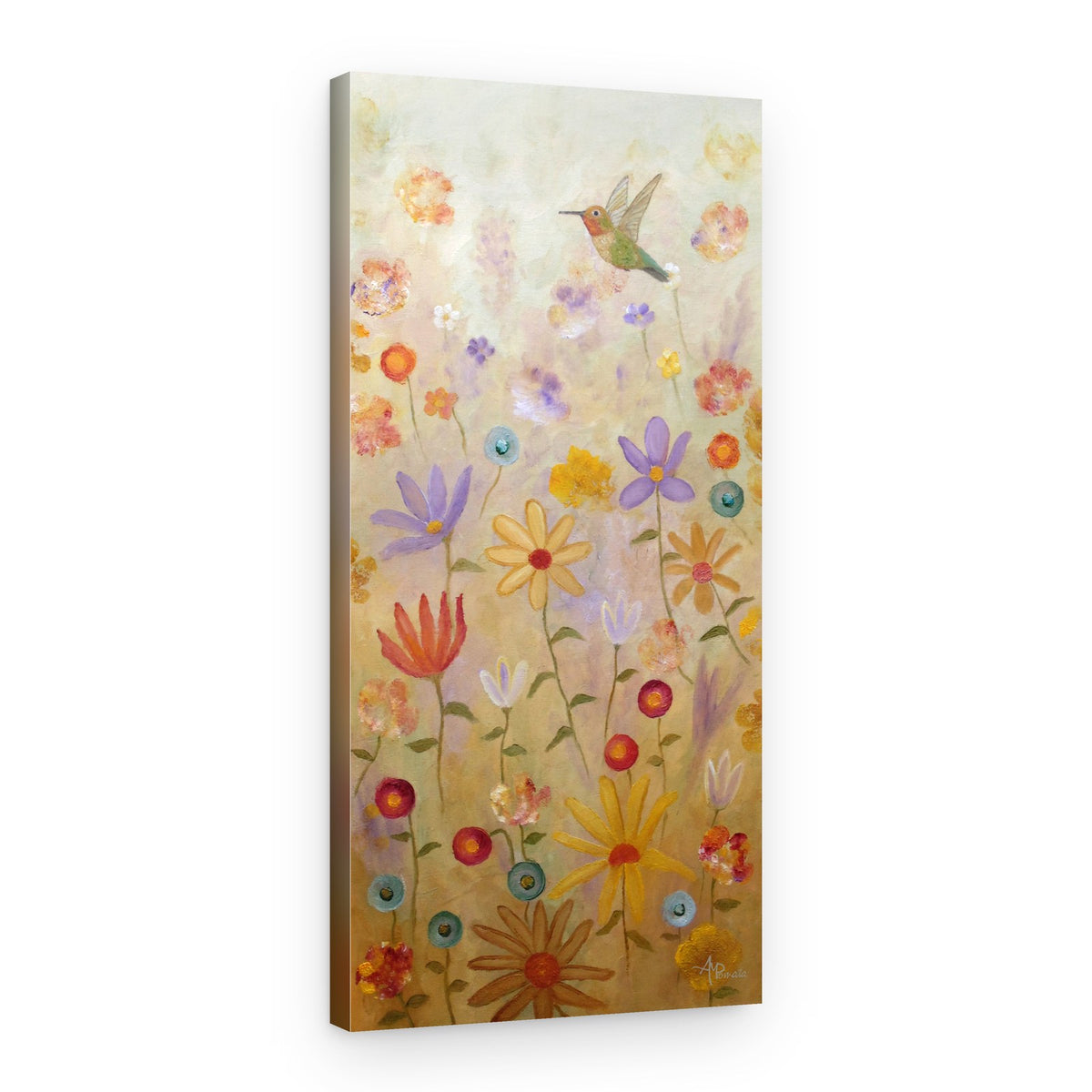 Happy Hummingbird Garden – Canvas Print