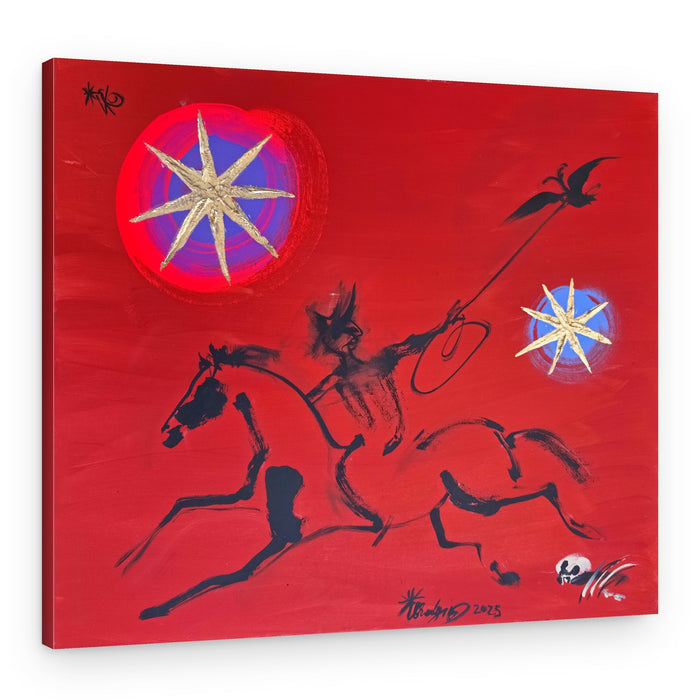 Red Cowboy's Star Chase – Canvas Print