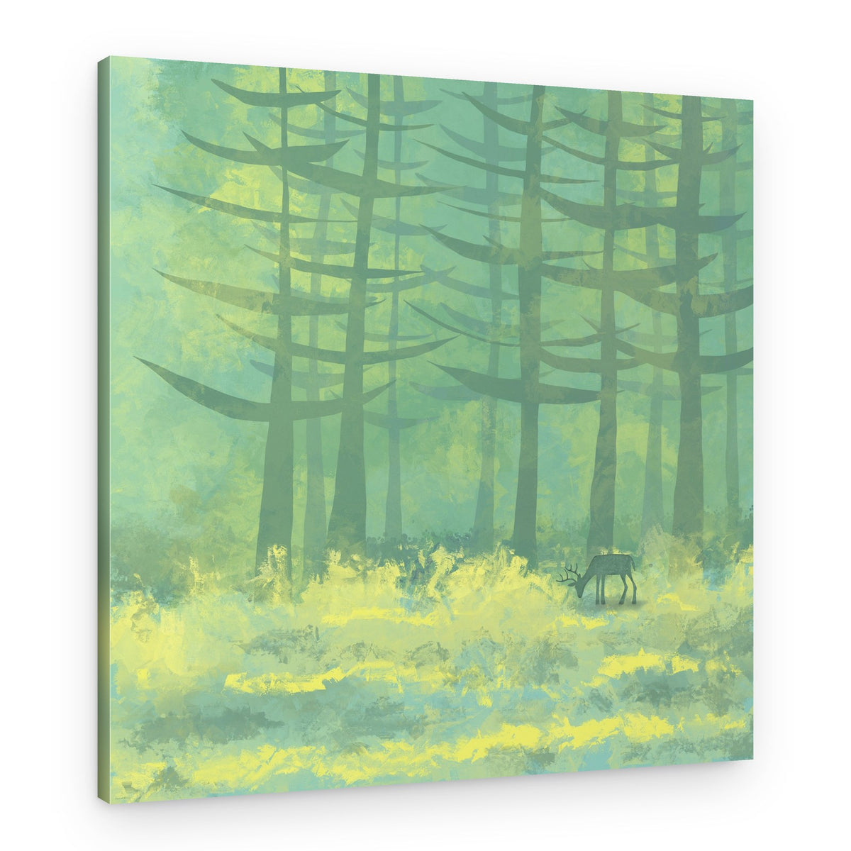 Deer in the Forest Glade – Canvas Print