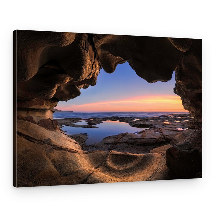 Coastal Cave Sunset – Canvas Print
