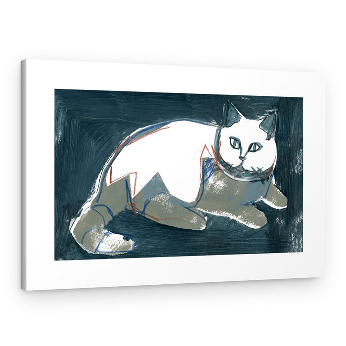 Artistic White Cat – Canvas Print