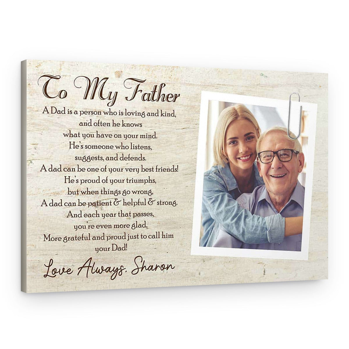 What Is A Dad Poem Photo Canvas Print – Canvas Print