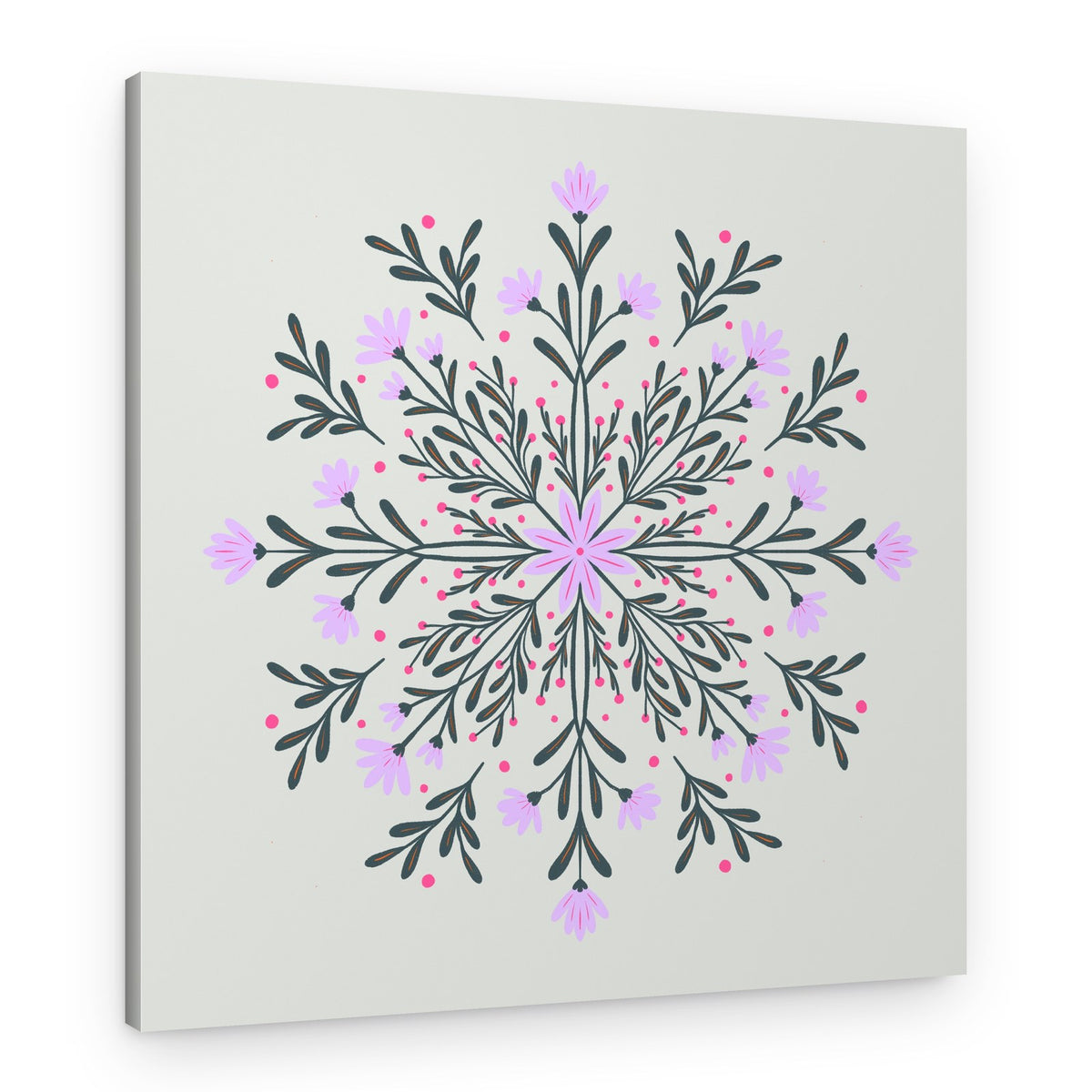 Delicate Botanical Mandala – Canvas Print