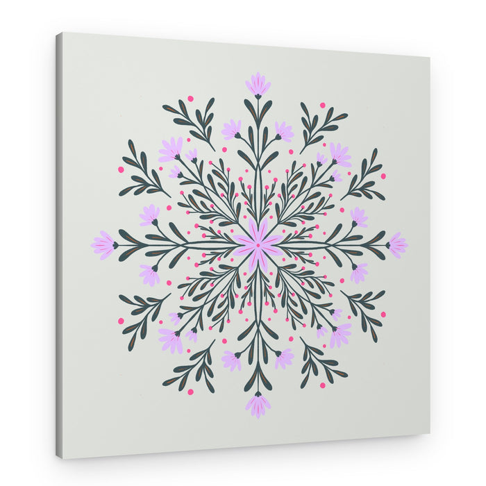 Delicate Botanical Mandala – Canvas Print