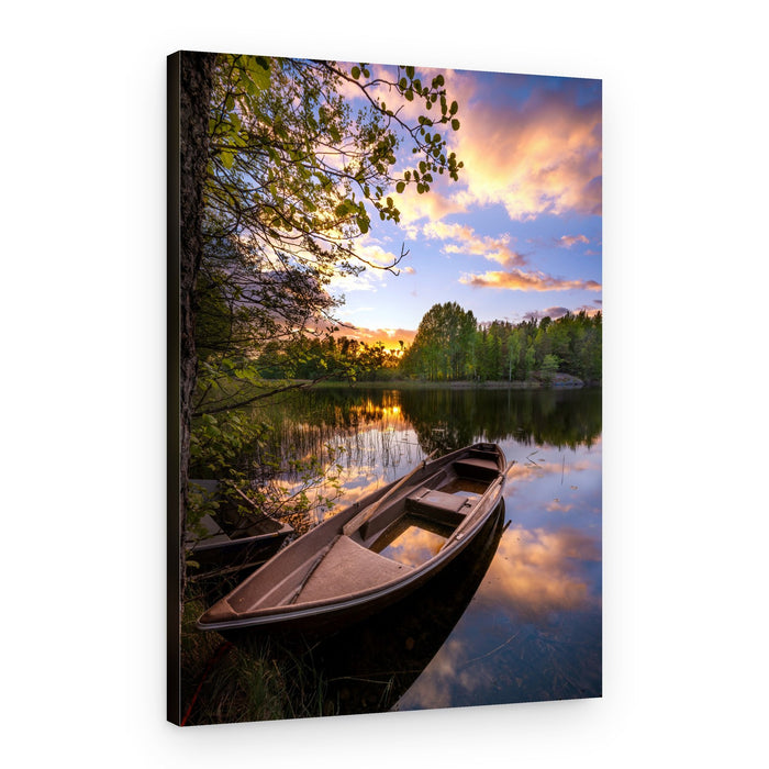 Golden Hour Rowboat – Canvas Print