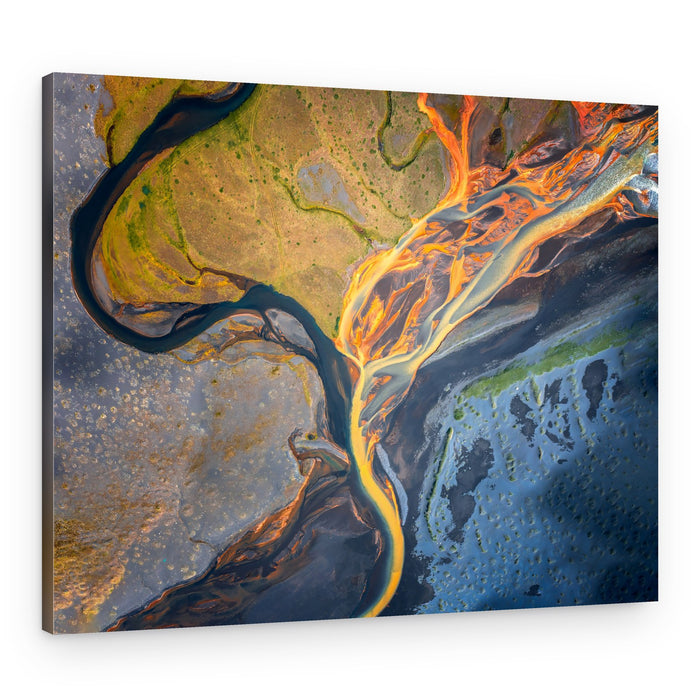 Vibrant River Delta Flow – Canvas Print