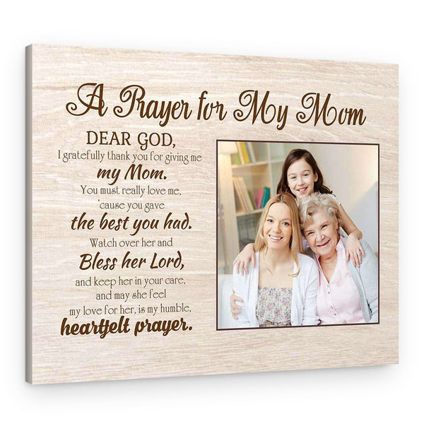 A Prayer for My Mother Message And Photo Canvas Print