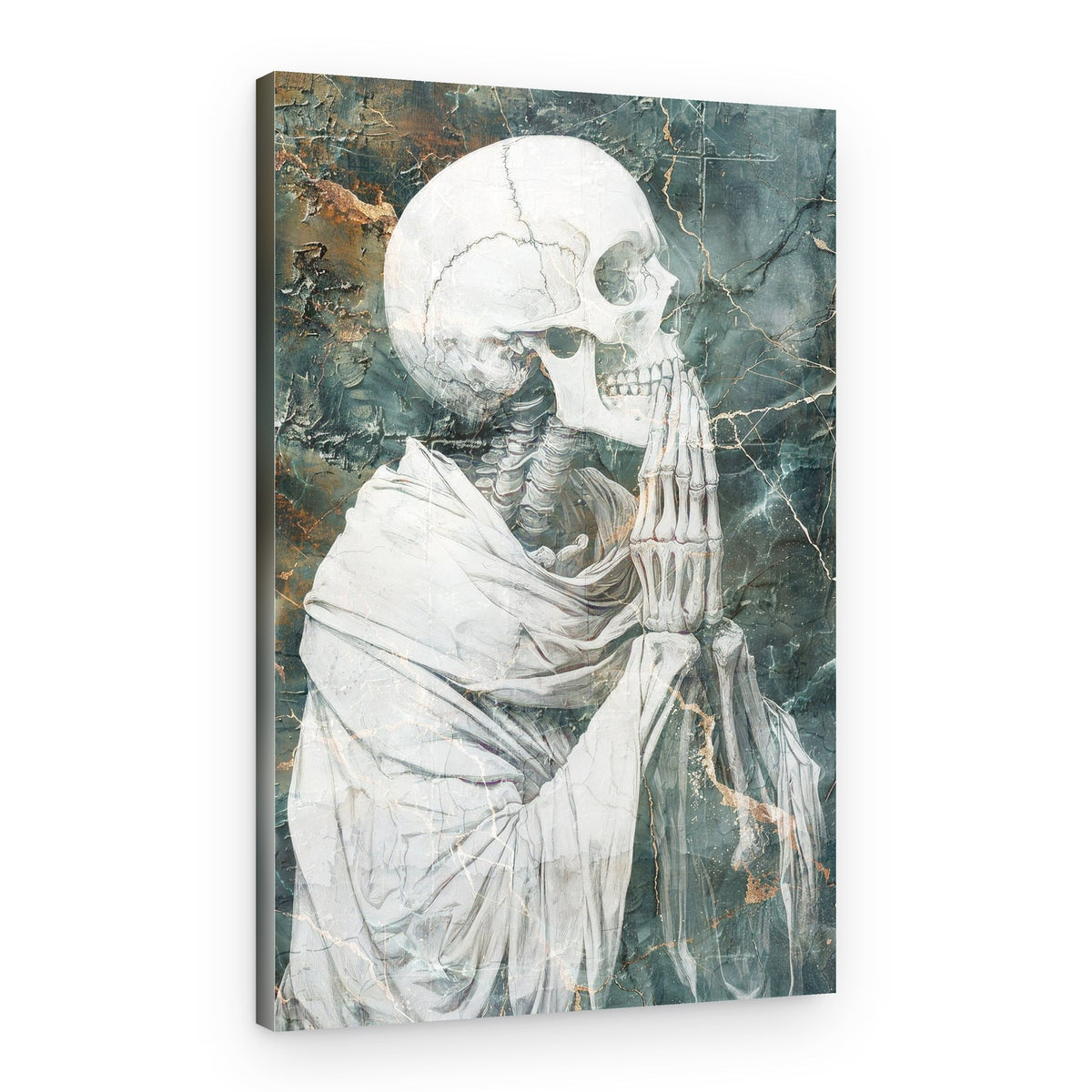 Draped Skeleton Meditation – Canvas Print
