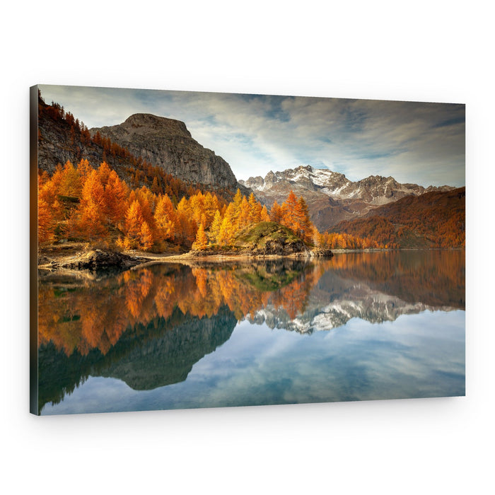 Autumn Mountain Lake Reflections – Canvas Print
