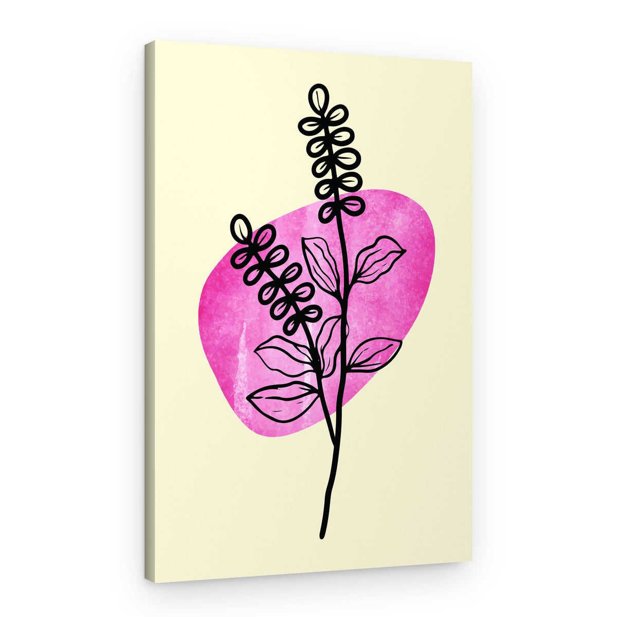 Botanical Line Art Bloom – Canvas Print