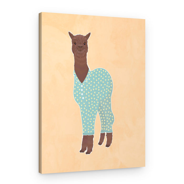 Cozy Alpaca Pajamas – Canvas Print