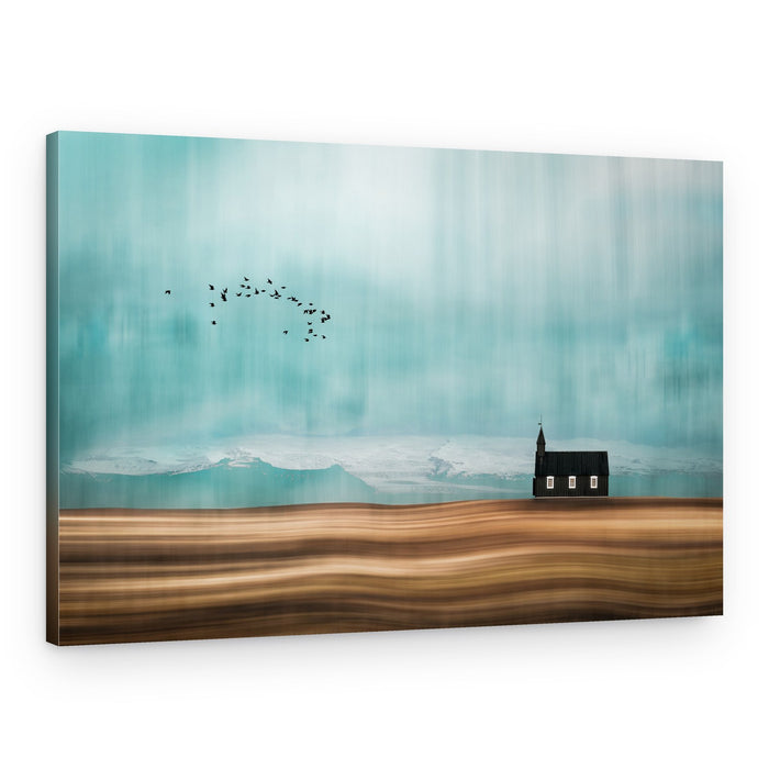 Dreamy Church Landscape – Canvas Print