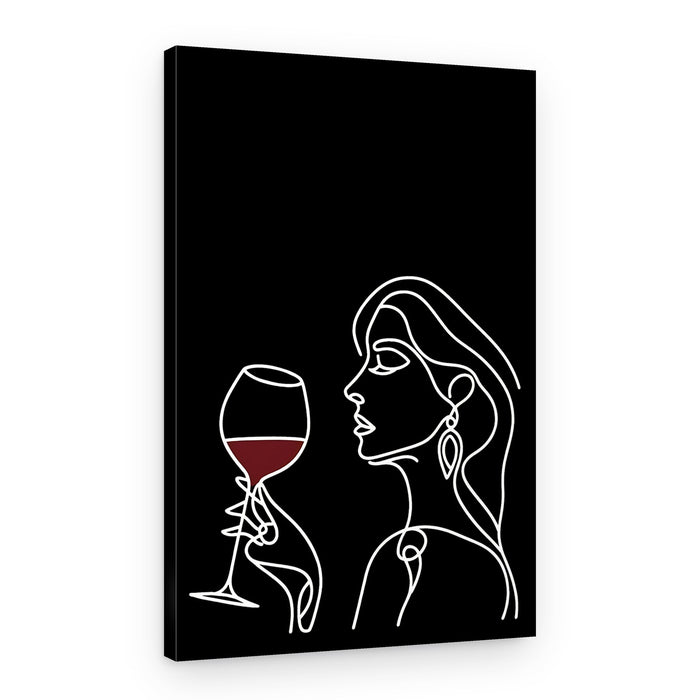 Elegant Woman Red Wine – Canvas Print