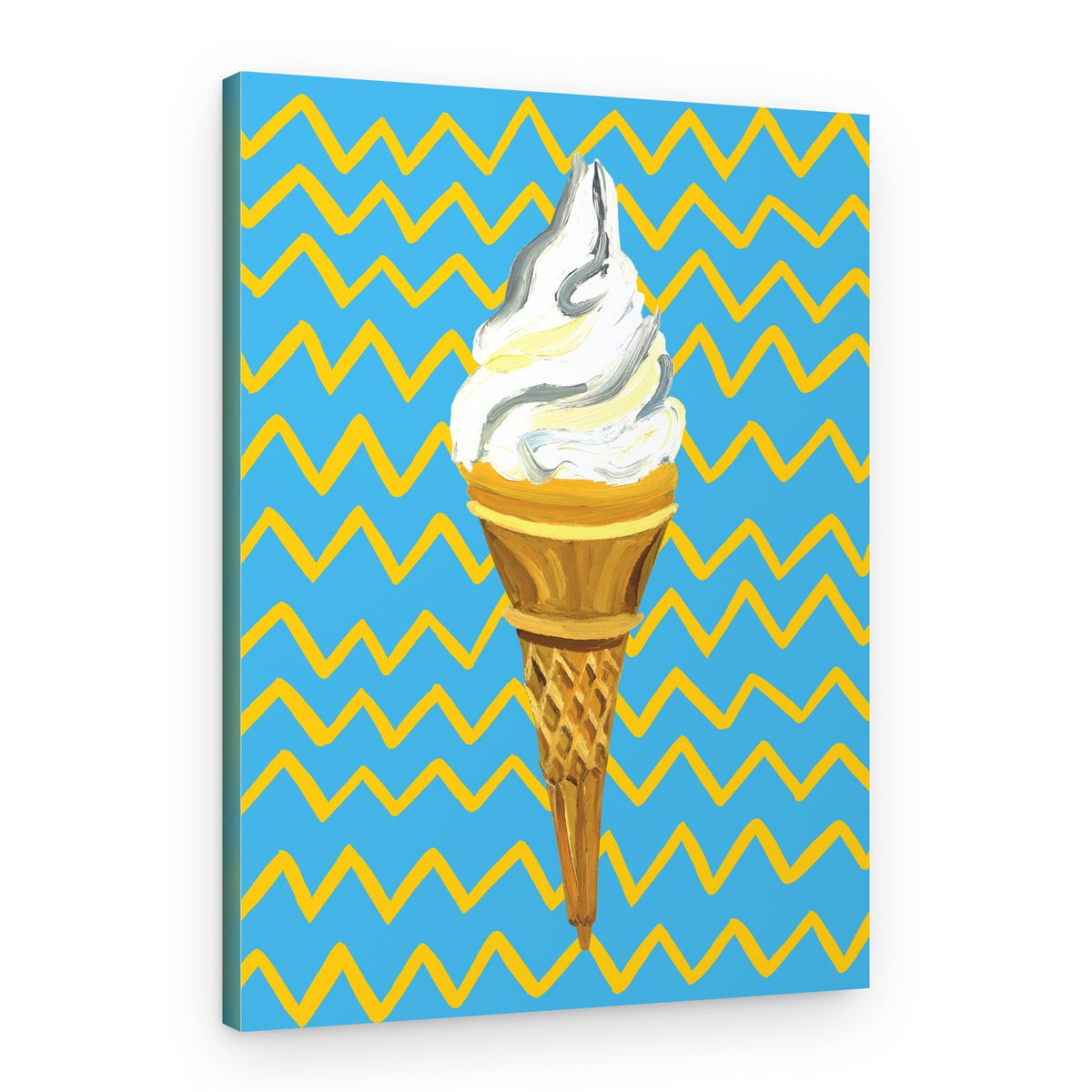 Vibrant Ice Cream Cone – Canvas Print