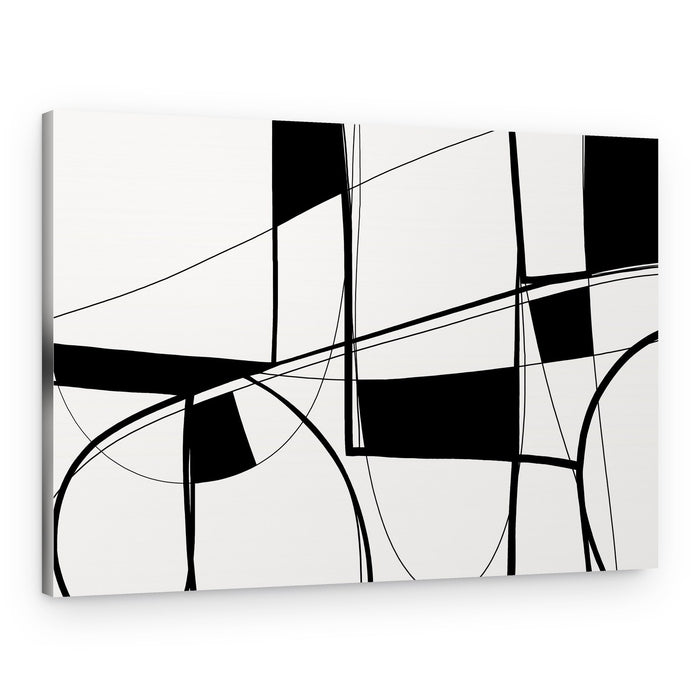 Geometric Black Abstraction – Canvas Print