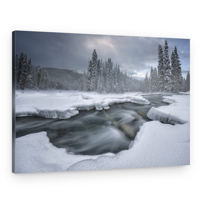 Winter River Flow – Canvas Print