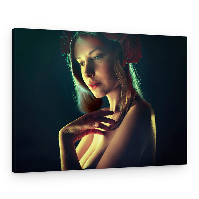 Ethereal Woman With Roses – Canvas Print